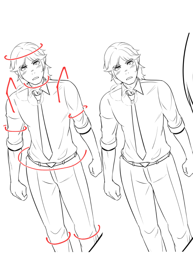 ワイシャツ姿の俯瞰