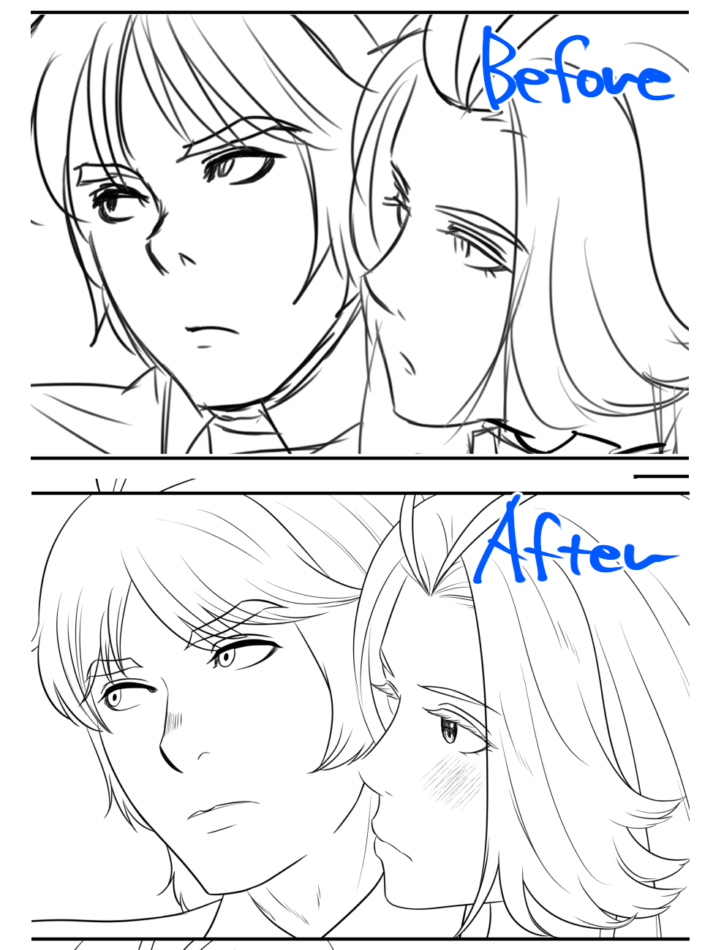 弱めアオリ俯瞰の描き直し