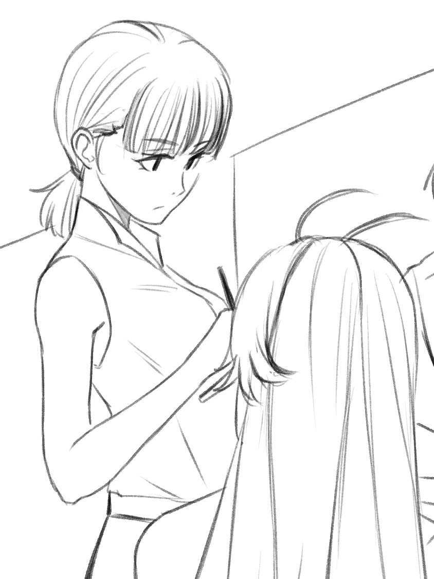 髪を括ったライザ